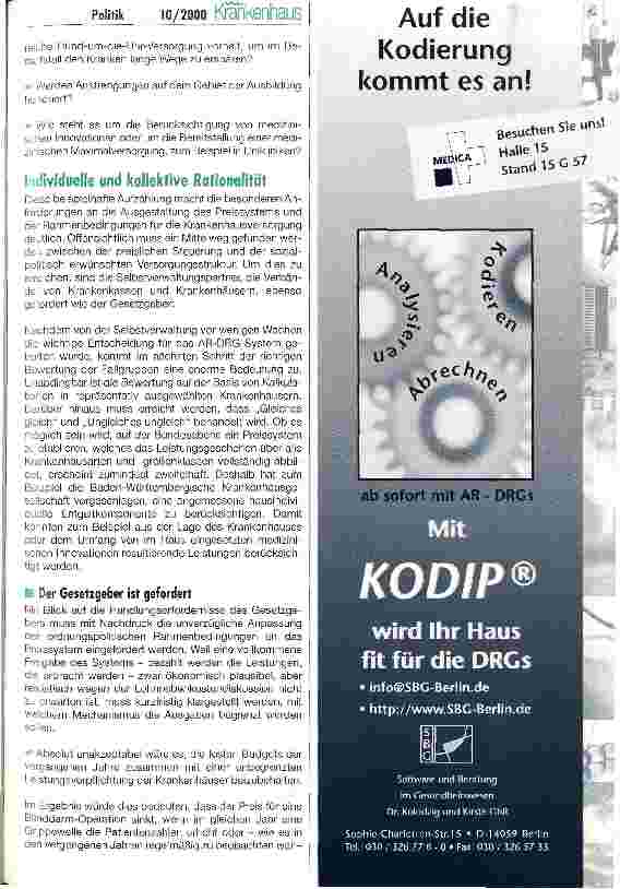 Vorschauseite 2: Krankenhäuser zwischen Hoffen und Bangen