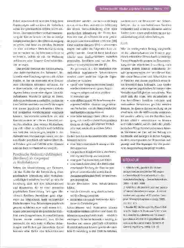 Vorschauseite 5: Zur Lebenssituation von Kindern psychisch erkrankter Eltern
