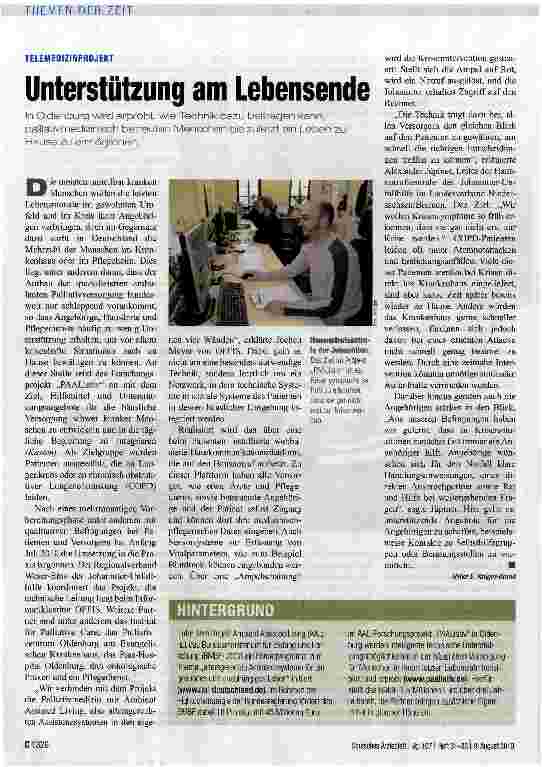 Vorschauseite 1: Unterstützung am Lebensende