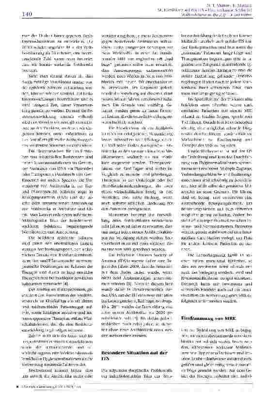 Vorschauseite 3: Multiresistenz auf der ITS Eine verlorene Schlacht?