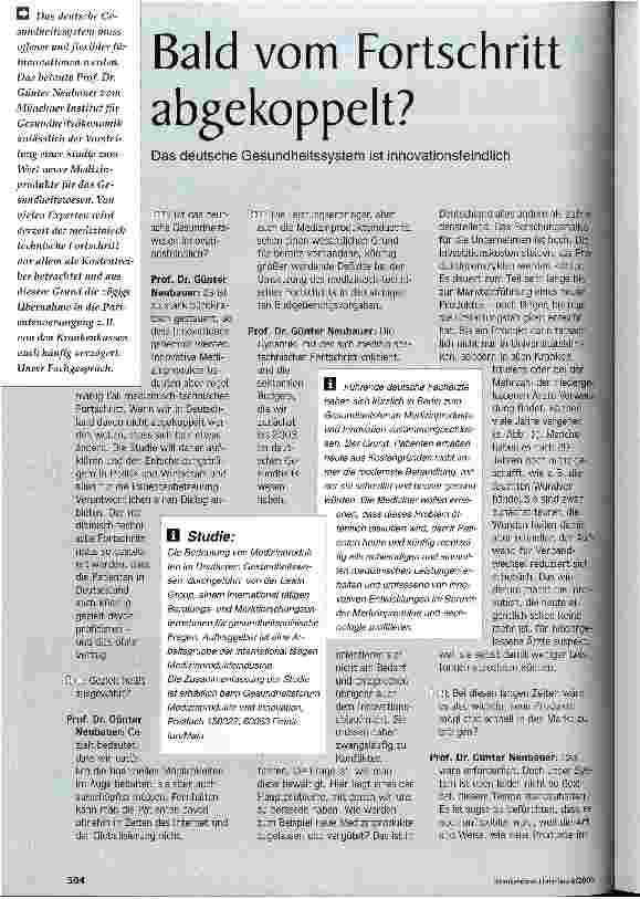 Vorschauseite 1: Bald vom Fortschritt abgekoppelt?
