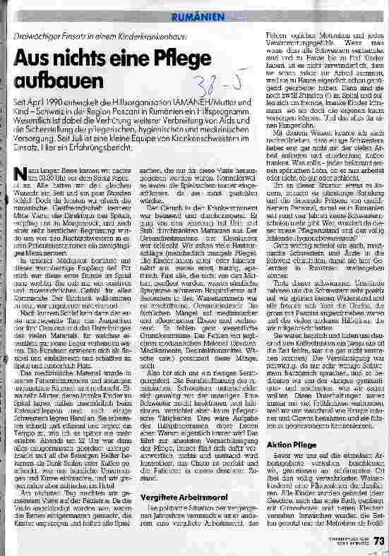 Vorschauseite 1: Dreiwöchiger Einsatz in einem Kinderkrankenhaus Aus nichts eine Pflege aufbauen