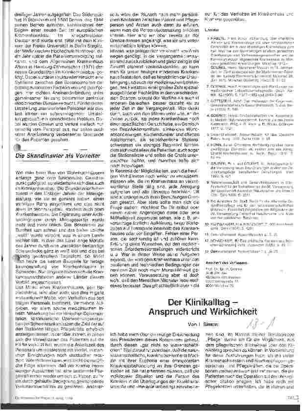 Vorschauseite 1: Der Klinikalltag - Anspruch und Wirklichkeit