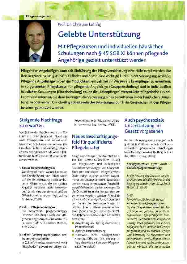 Vorschauseite 1: Gelebte Unterstützung