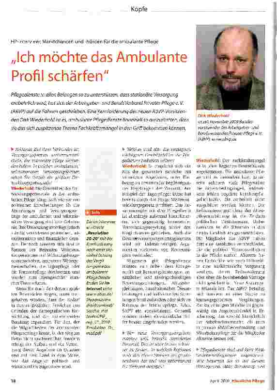 Vorschauseite 1: „Ich möchte das Ambulante Profil schärfen