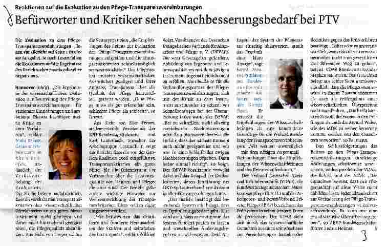 Vorschauseite 1: Befürworter und Kritiker sehen Nachbesserungsbedarf bei PTV