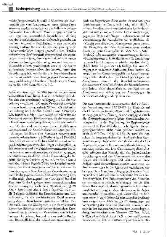 Vorschauseite 5: Keine Kontrollbefugnisse von Besuchskommissionen nach PsychKG in Altenpflegeeinrichtungen