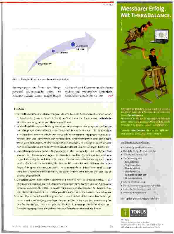 Vorschauseite 3: Reflexionen zur Lernortkooperation in der Physiotherapieausbildung