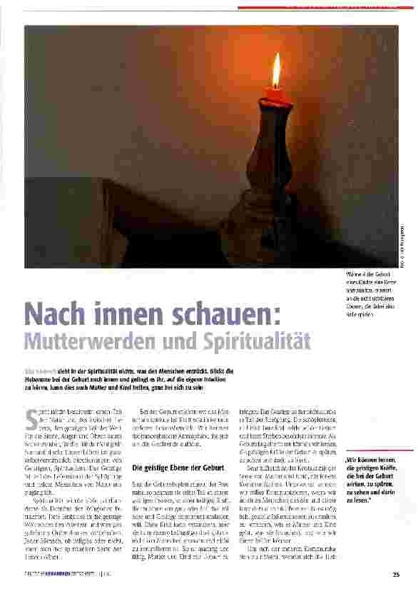 Vorschauseite 1: Nach innen schauen: Mutterwerden und Spiritualität