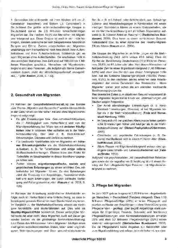 Vorschauseite 2: Gesundheit und Pflege bei Migranten