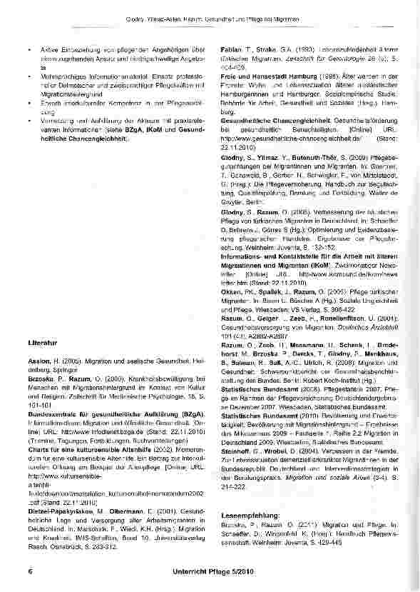 Vorschauseite 5: Gesundheit und Pflege bei Migranten