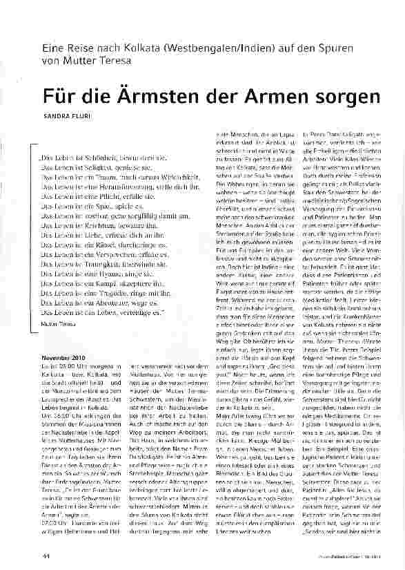 Vorschauseite 1: Eine Reise nach Kolkata (Westbengalen/Indien) auf den Spuren von Mutter TeresaFür die Ärmsten der Armen sorgen