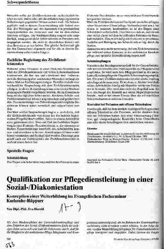 Vorschauseite 4: Einsatz von Zivildienstleistenden in der Krankenpflege Am Beispiel des Einsatzes in Diakoniebzw. Sozialstation
