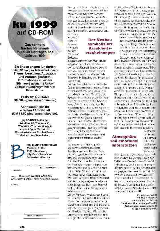 Vorschauseite 5: Ein Höchstmaß an Flexibilität gefragt Krankenhausbauten müssen wirtschaftlich, ästhetisch und zweckmäßig sein
