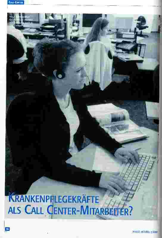 Vorschauseite 1: Krankenpflegekräfte als Call Center-Mitarbeiter?