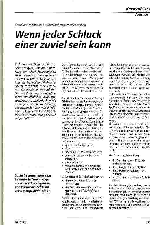 Vorschauseite 1: Wenn jeder Schluck einer zuviel sein kann
