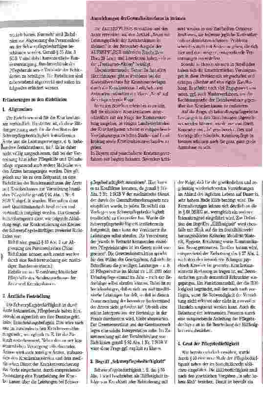 Vorschauseite 2: Richtlinien über die Abgrenzung Schwerpflegebedürftiger