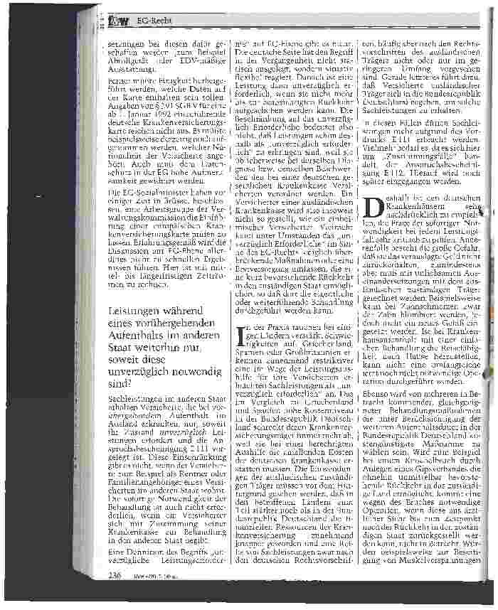 Vorschauseite 3: EG-Recht als Grundlage der Leistungsverpflichtung der gesetzlichen Krankenversicherungen