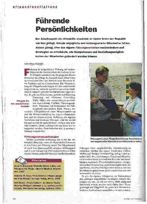 Vorschauseite 1: Führende Persönlichkeiten Pflegedienstleitung