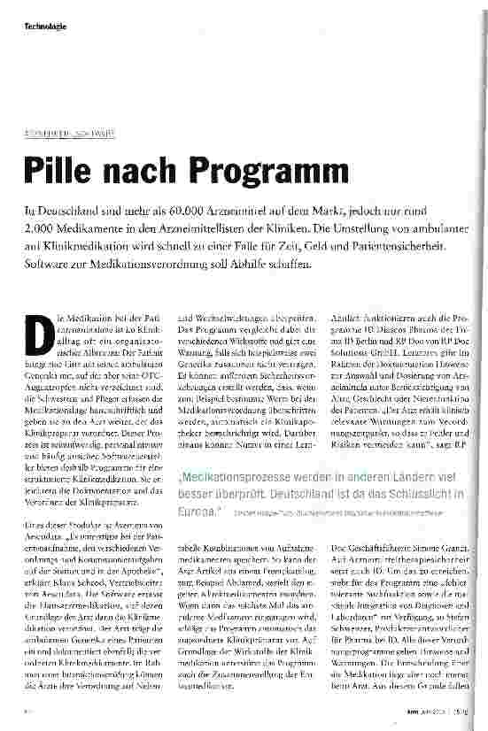 Vorschauseite 1: Pille nach Programm