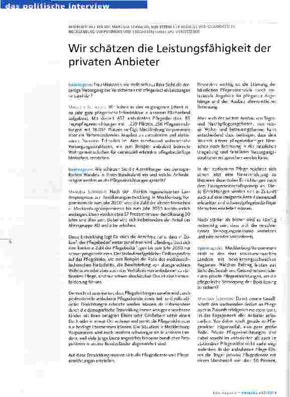 Vorschauseite 1: Wir schätzen die Leistungsfähigkeit der privaten Anbieter