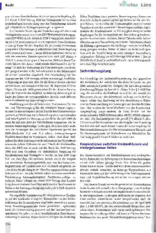 Vorschauseite 2: Erbringung von ambulanten Operationen und Stationsersetzenden Leistungen nach § 115 b SCB V im Jahr 2010