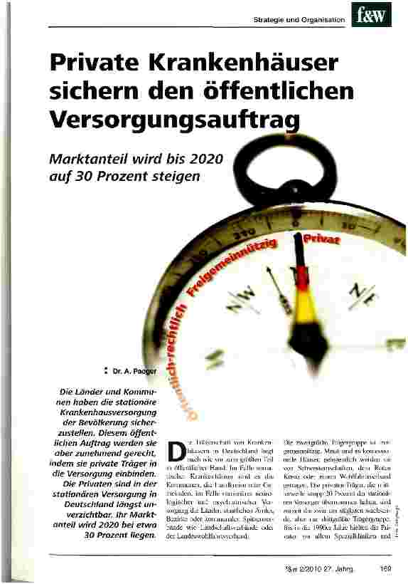 Vorschauseite 1: Private Krankenhäuser sichern den öffentlichen