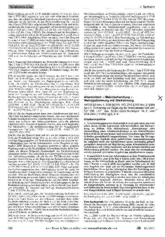 Vorschauseite 4: TVöD - Besitzstandszulage - Sonderurlaub des Ehegatten