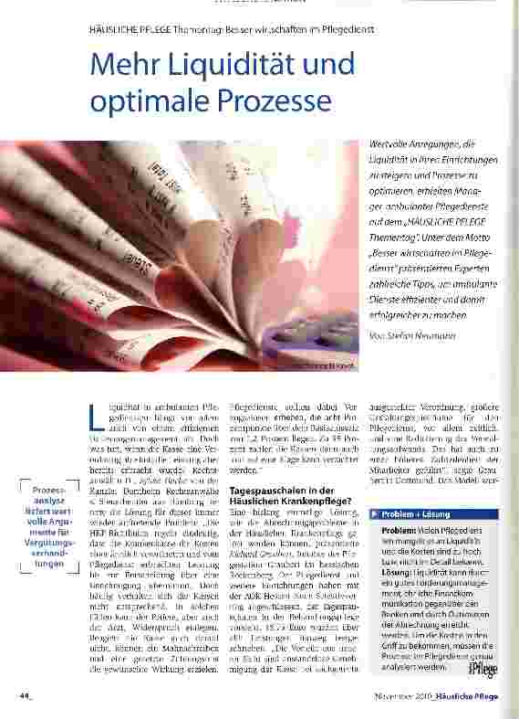 Vorschauseite 1: Mehr Liquidität und optimale Prozesse