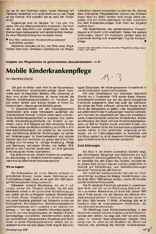 Vorschauseite 1: Mobile Kinderkrankenpflege