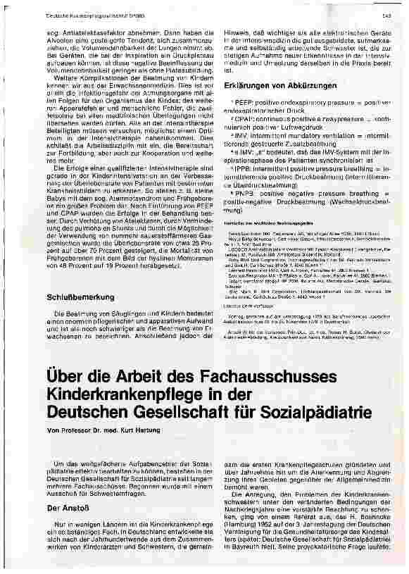 Vorschauseite 1: Über die Arbeit des Fachausschusses Kinderkrankenpflege in der Deutschen Gesellschaft für Sozialpädiatrie