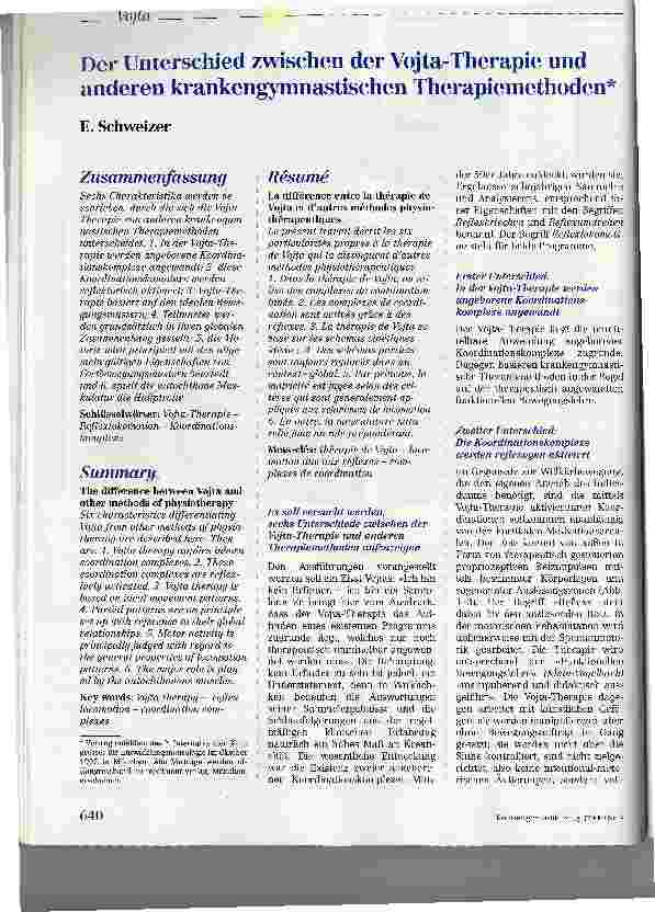 Vorschauseite 1: Der Unterschied zwischen der Vojta-Therapie und anderen krankengymnastischen Therapiemethoden