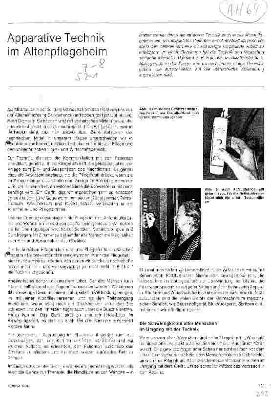 Vorschauseite 1: Apperative Technik im Altenpflegeheim