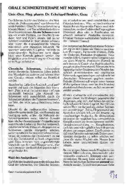 Vorschauseite 1: Orale Schmerztherapie mit Morphium