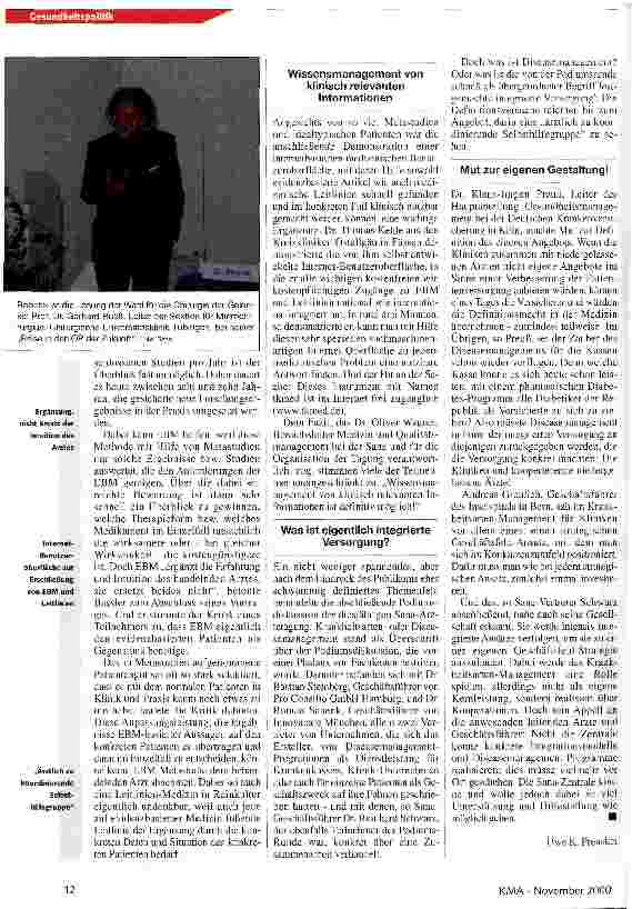 Vorschauseite 4: Durch Innovation und Qualität die Zukunft sichern 13. Ärztetagung der Sana Kliniken-Gesellschaft