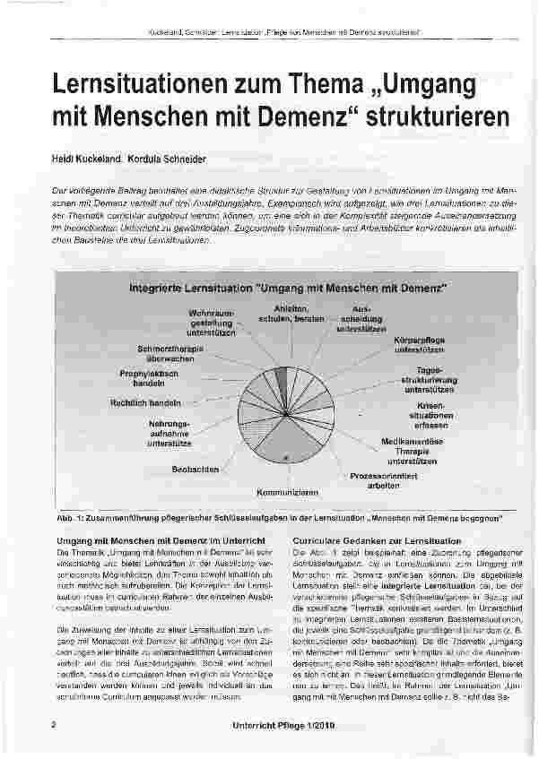 Vorschauseite 1: Lernsituationen zum Thema „Umgang mit Menschen mit Demenz strukturieren