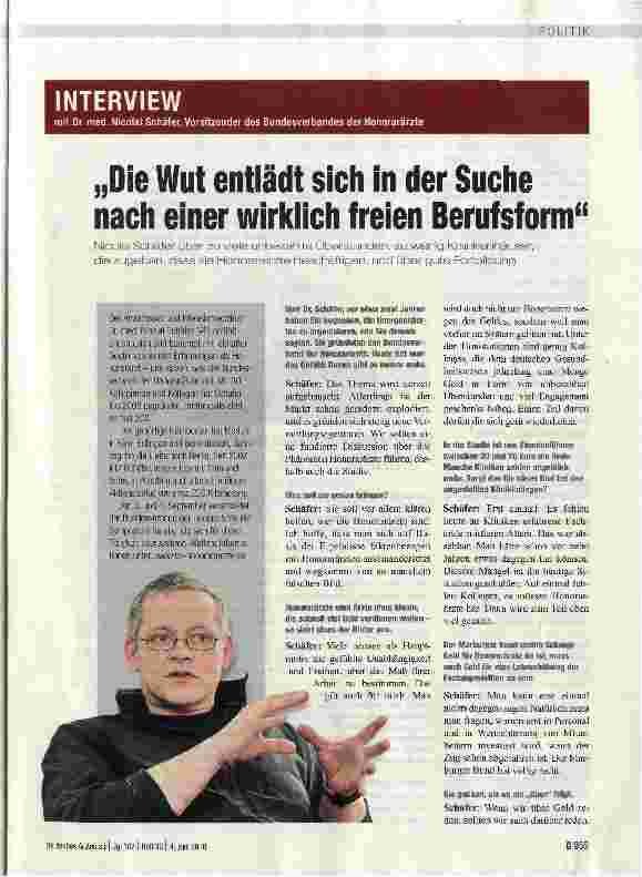 Vorschauseite 1: „Die Wut entlädt sich in der Suche nach einer wirklich freien Berufsform
