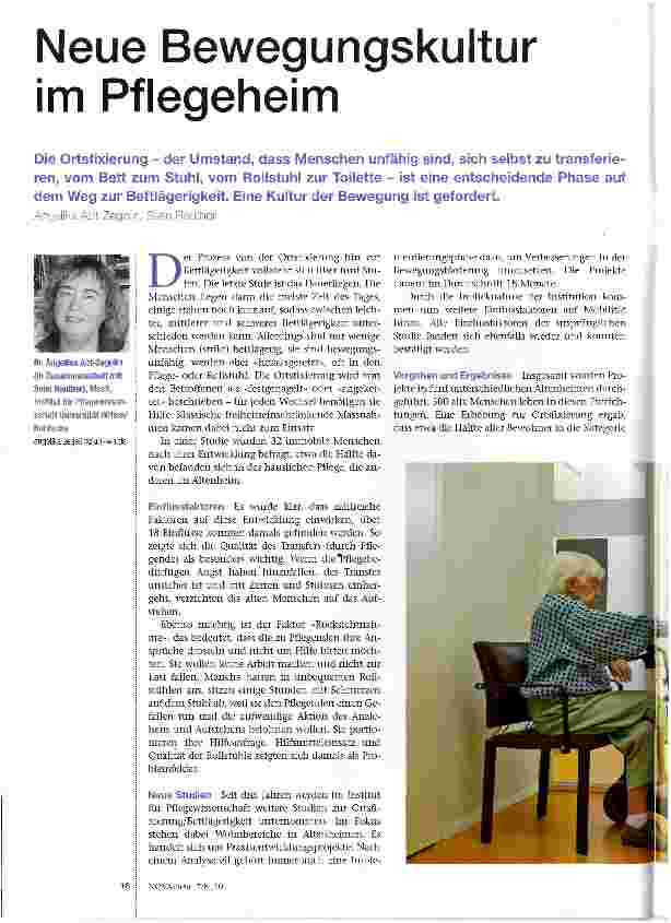 Vorschauseite 1: Neue Bewegungskultur im Pflegeheim