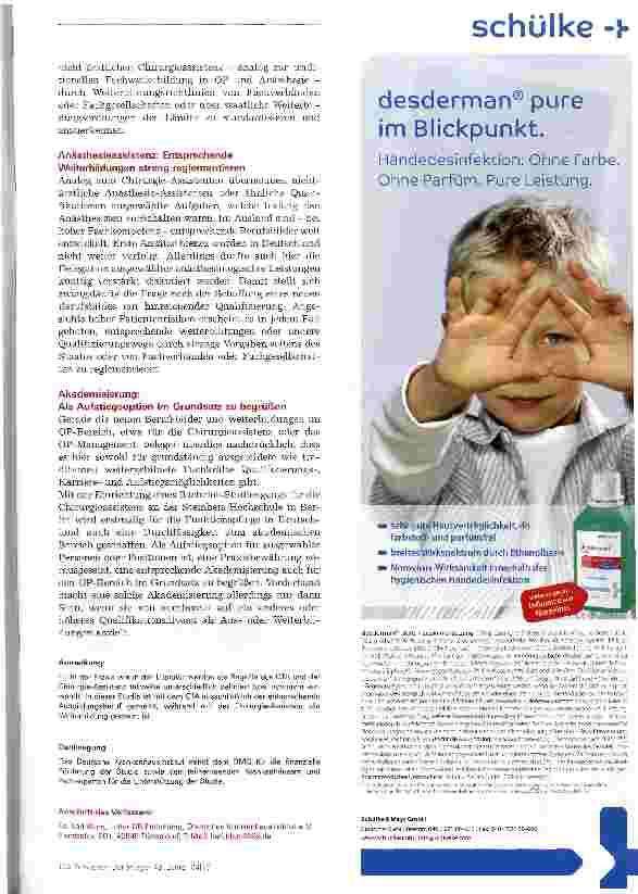 Vorschauseite 6: Karrieremarkt OP und Anästhesie