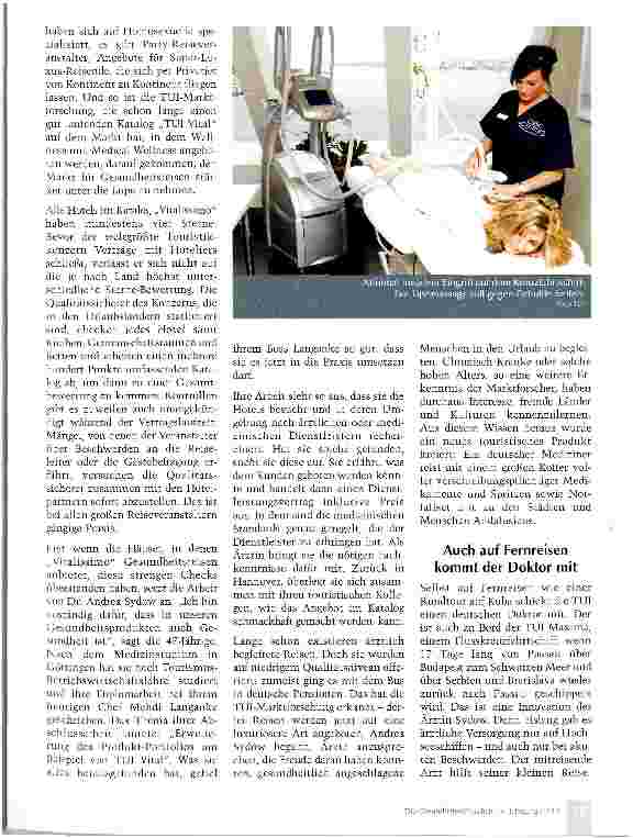 Vorschauseite 2: TUl-Ärztin sucht nach neuen Gesundheitsreisen