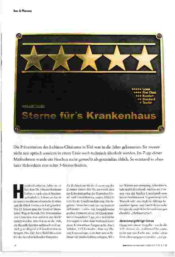 Vorschauseite 1: Sterne für das Krankenhaus