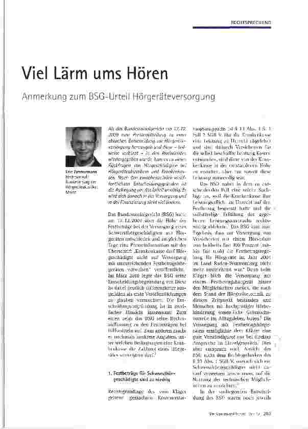 Vorschauseite 1: Viel Lärm ums Hören