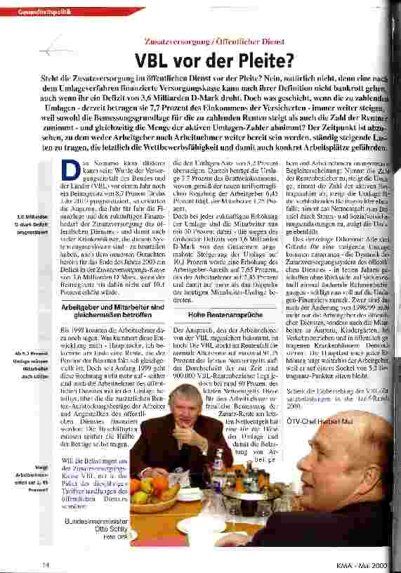 Vorschauseite 1: VBL vor der Pleite?