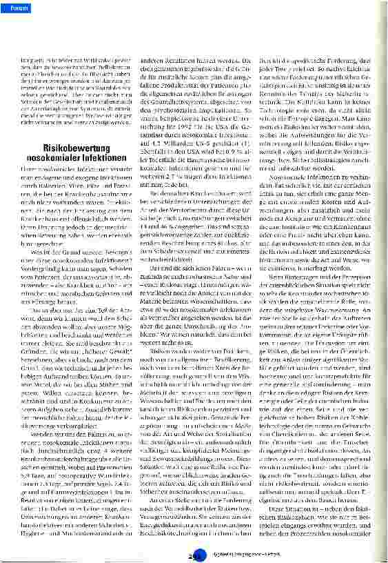 Vorschauseite 2: Sicherheitskultur und nosokomiale Infektionen