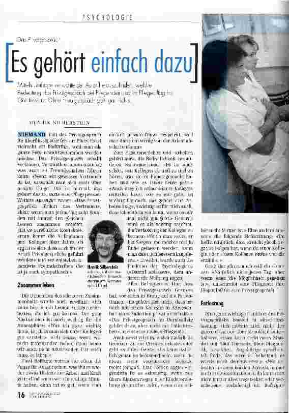 Vorschauseite 1: Es gehört einfach dazu Das Privatgespräch