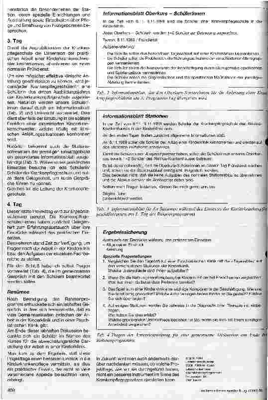 Vorschauseite 2: Projekttage für Auszubildende aus der Krankenpflege in der Kinderklinik