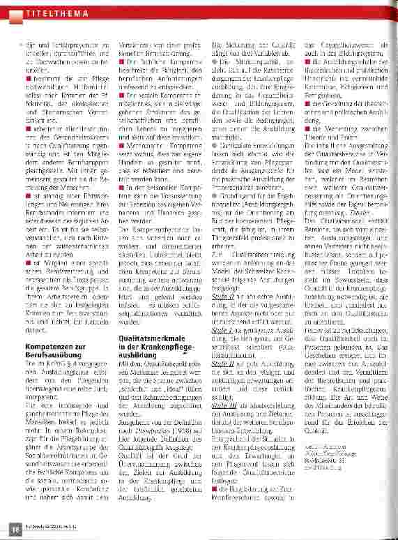 Vorschauseite 3: Zwischen Vision und Wirklichkeit Krankenpflegeausbildung 2001