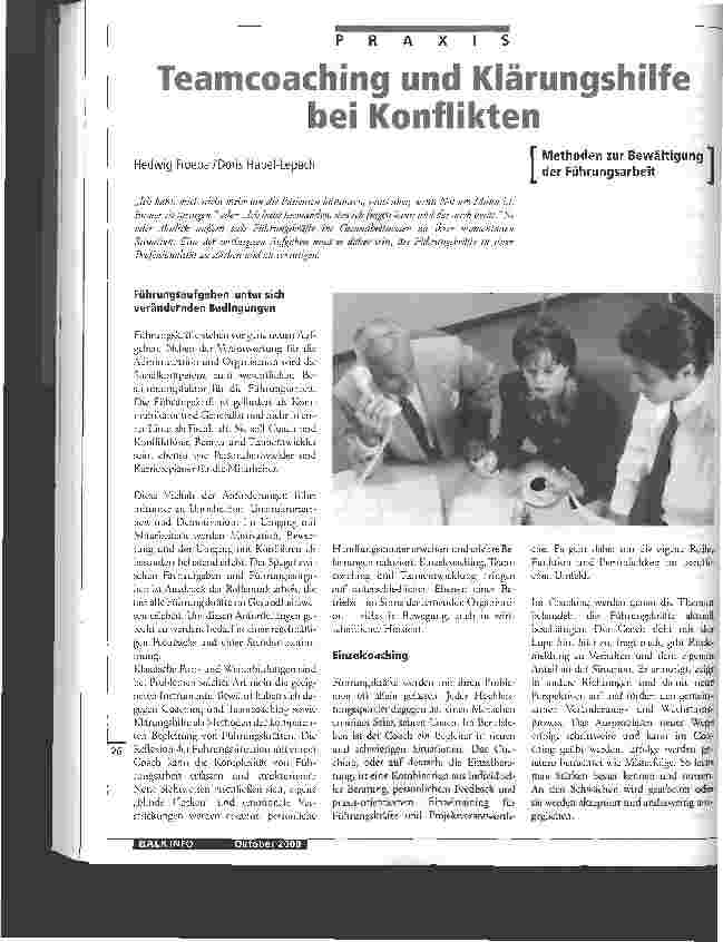 Vorschauseite 1: Teamsoaching und Klärungshilfe bei Konflikten
