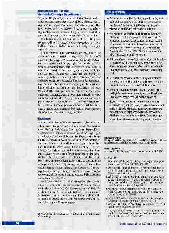 Vorschauseite 6: Hämoglobinopathien - eine Langzeitstudie über vier Jahrzehnte