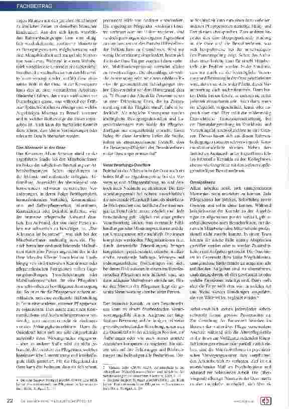 Vorschauseite 2: Für und Wider von Pflegeoasen aus Sicht der Pflege